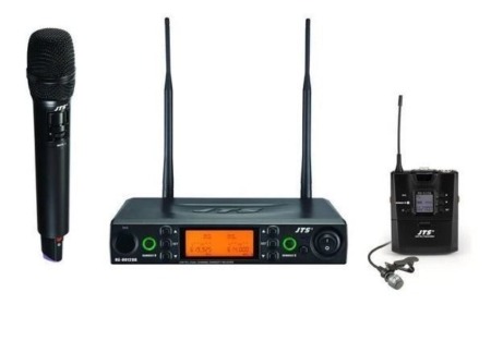 JTS RU-8012DB Dual Channel Wireless 2 Lapel Microphone System