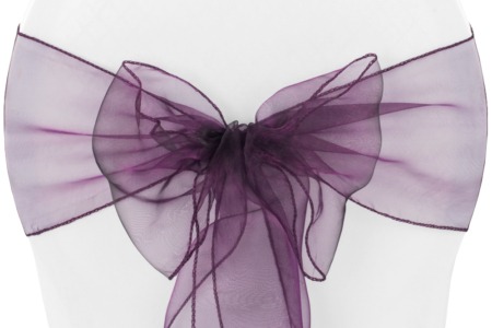 Plum Organza Sash