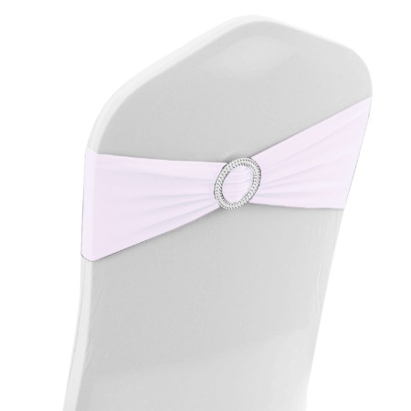 White Lycra Sash - Diamante Buckle