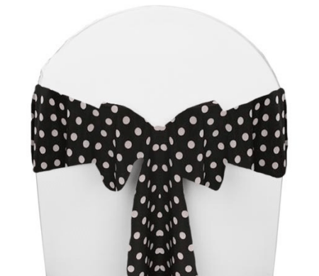 Black & White Polka Dot Satin Sash