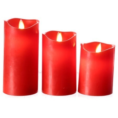 Red LED Candles - Set of 3