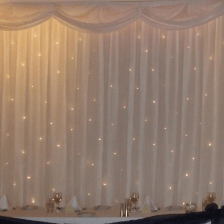 Complete White Twinkle Backdrop 6m wide x 3m high