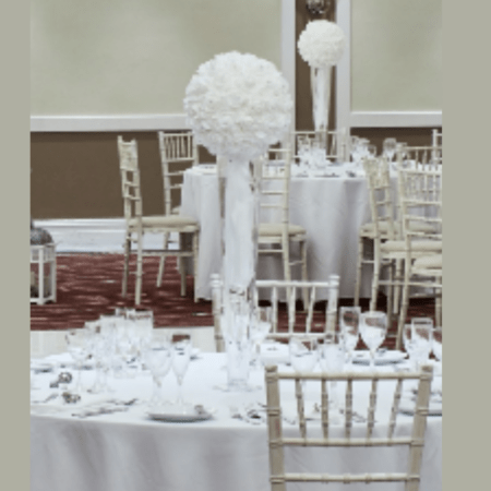 Conical Vase with White Rose Pomade Ball and Mirror Plate