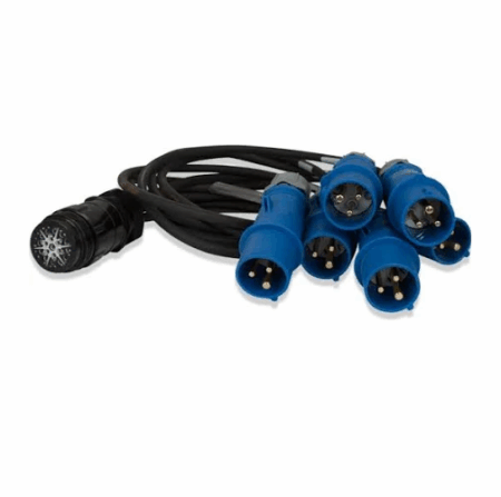6 x 16a Plug to 19 Pole Female Socapex Spider