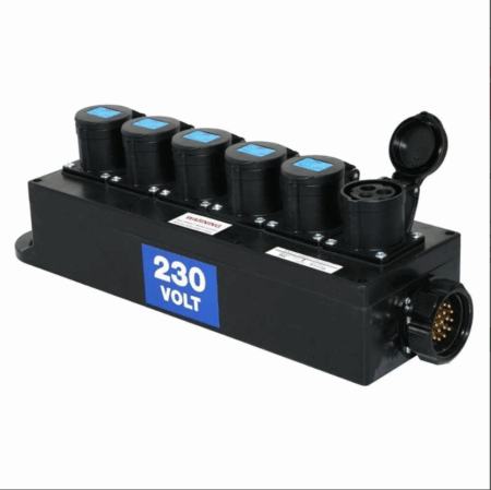 Rubber Box Co Ltd Socapex 19 pin Inlet / Outlet with 6x 16A sockets