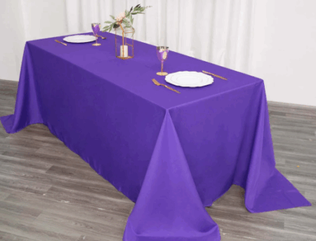 70" x 90" Inch Purple Rectangle Banqueting Tablecloths